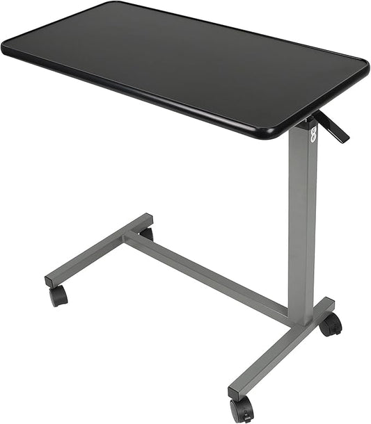 Adjustable Overbed Bedside Table with Wheels