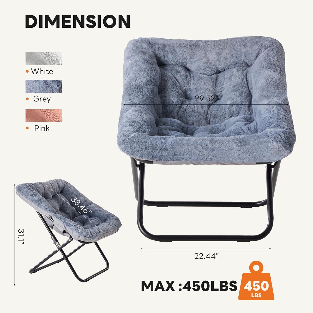 Comfortable chair for adults, foldable living room chair, outdoor chair