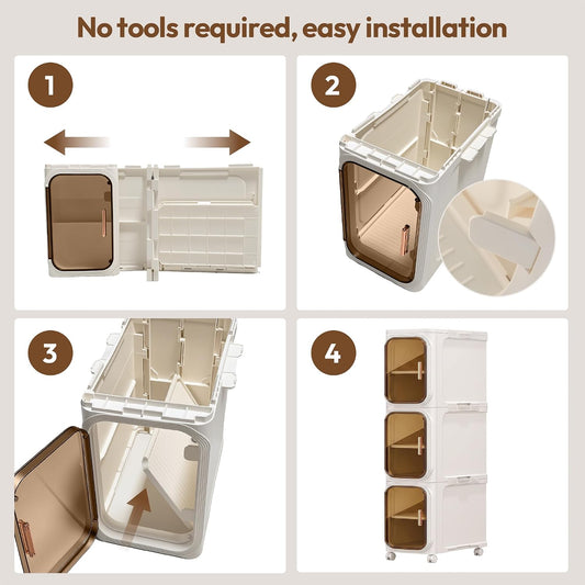 ⚡Narrow Slim Foldable Bathroom Storage Cabinet, Movable Design