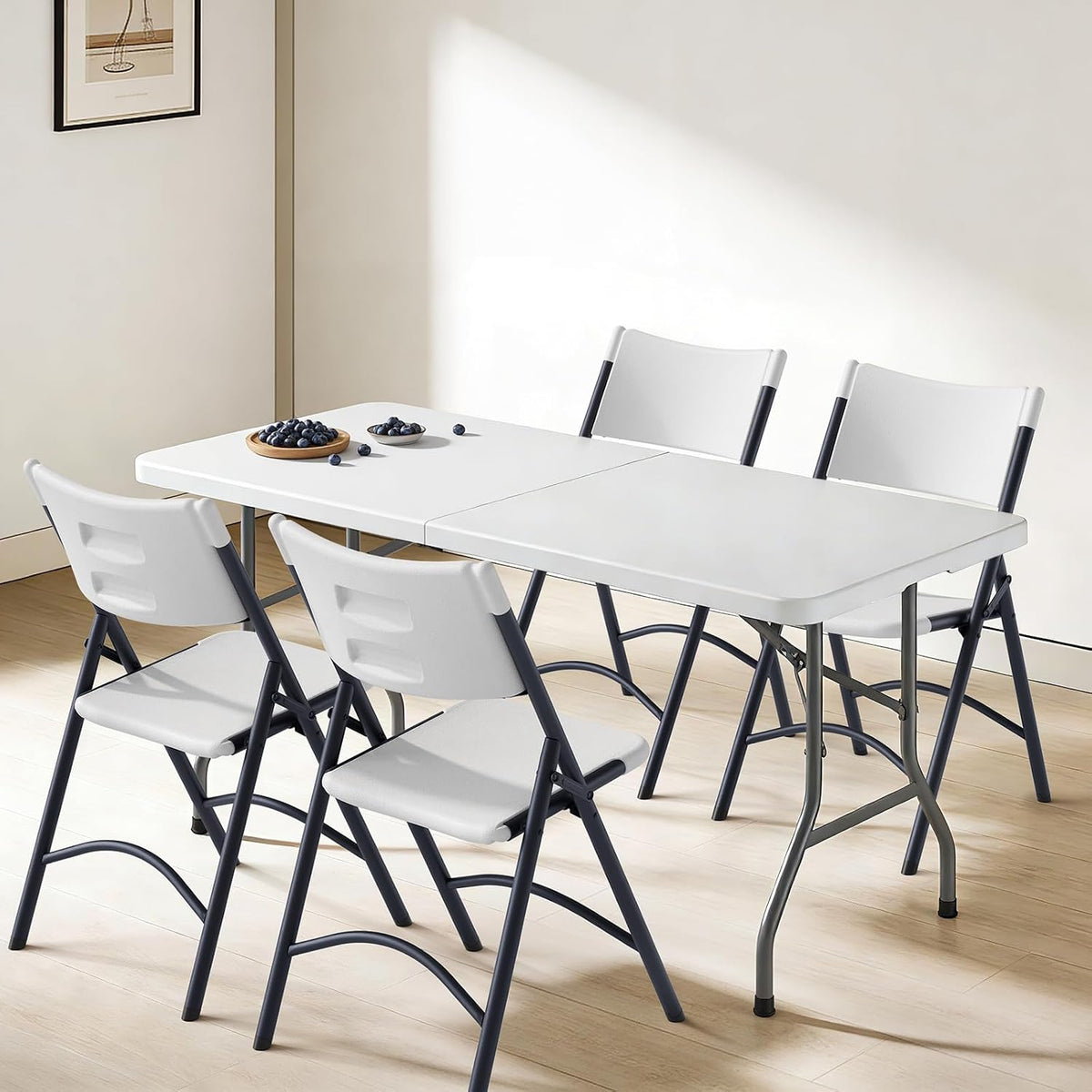 Pack Black Heavy‑Duty Folding Chairs | 500‑lbs Capacity Metal Frame Portable Plastic