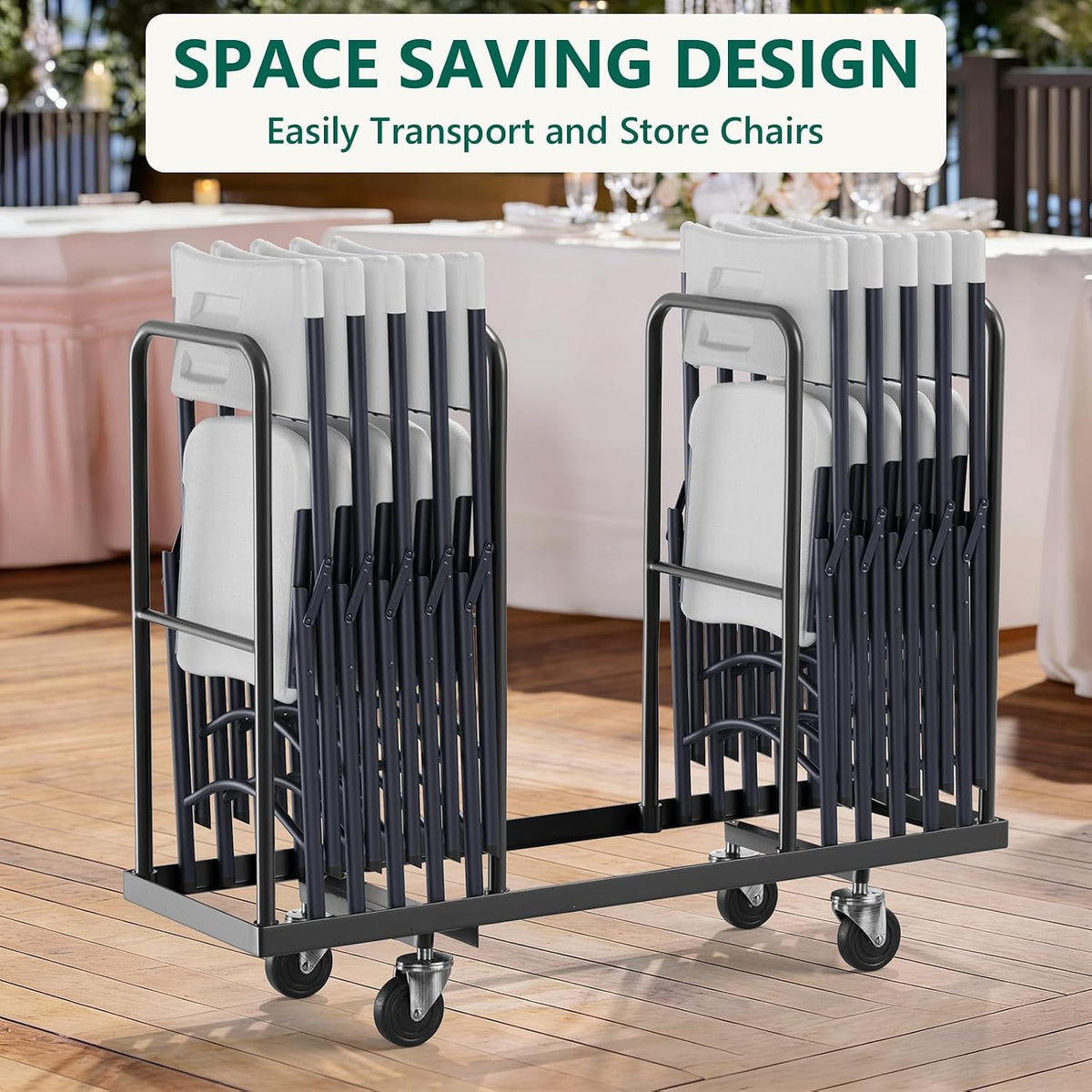 Pack Black Heavy‑Duty Folding Chairs | 500‑lbs Capacity Metal Frame Portable Plastic